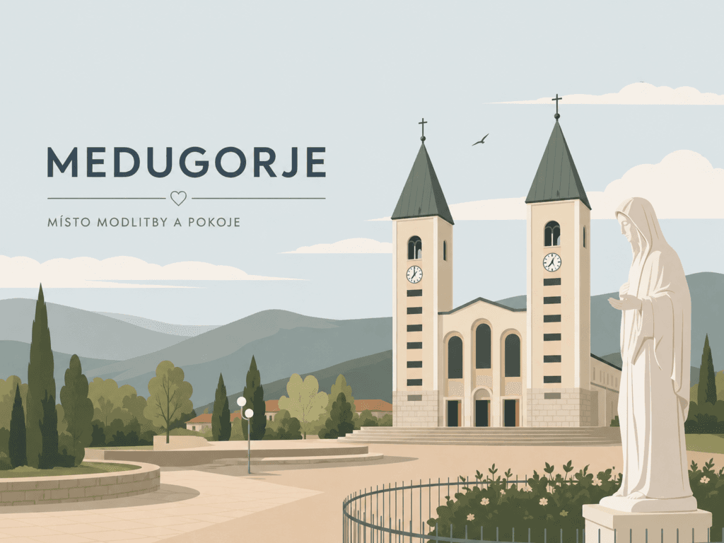Medugorje kostel svatého Jakuba poutní místo Bosna a Hercegovina
